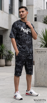Summer Popular soft china lelin Tracksuit Men Amiri Black