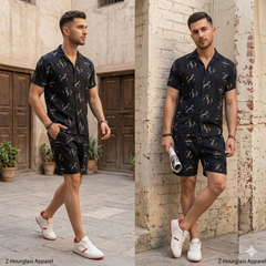 Luxury Summer Popular soft china lelin Tracksuit Men 2 Piece Outfit Short Sleeve T Shirt Set Shorts