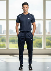 Men 2-Piece Summer Tracksuit Black yellow