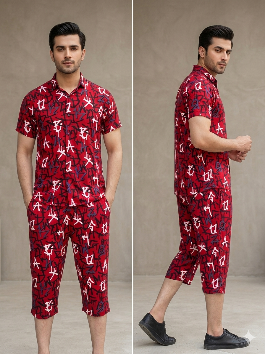 Luxury Summer Popular soft china lelin Tracksuit Men 2 Piece Outfit Short Sleeve T Shirt Set Shorts
