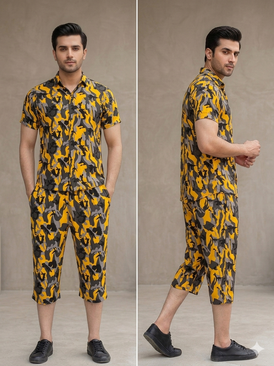 Luxury Summer Popular soft china lelin Tracksuit Men 2 Piece Outfit Short Sleeve T Shirt Set Shorts