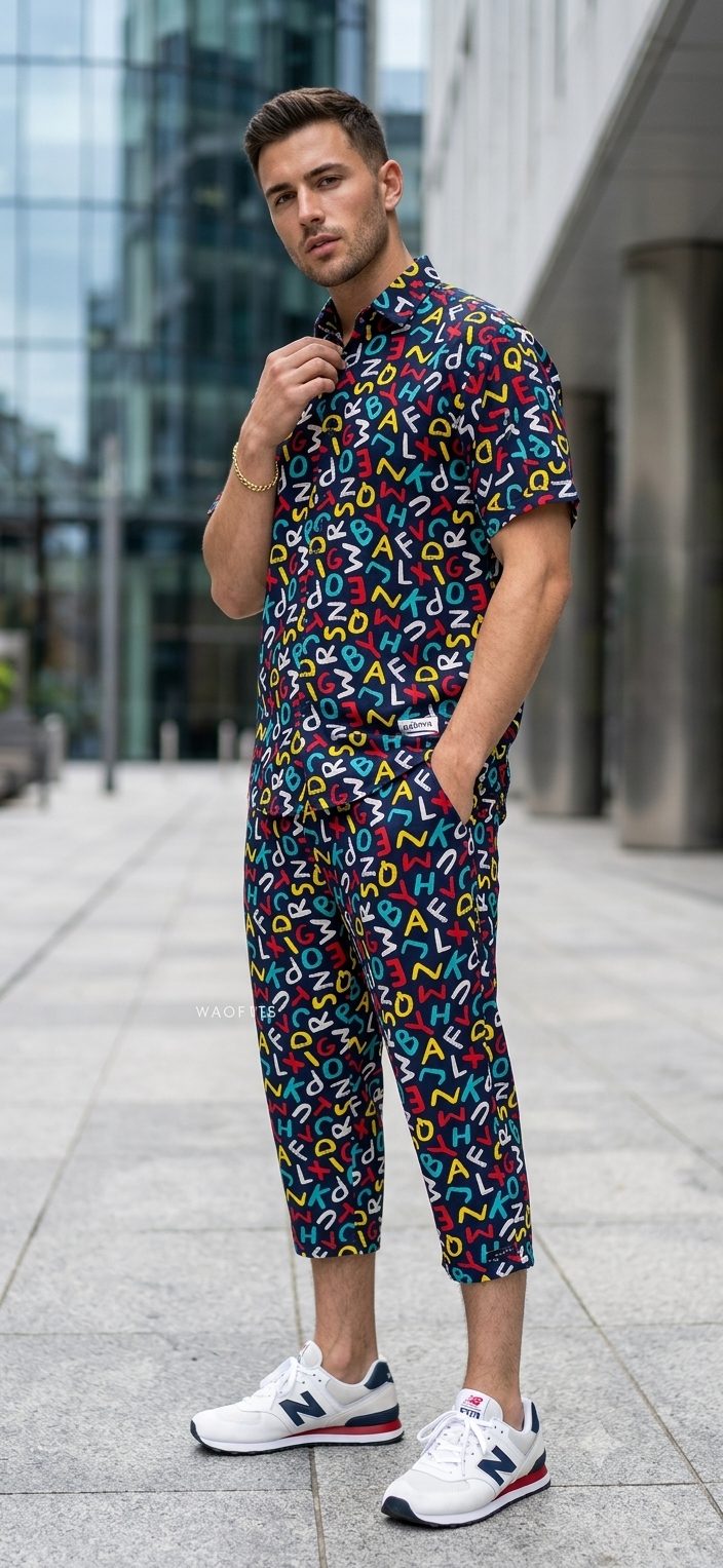Luxury Summer Popular soft china lelin Tracksuit Men 2 Piece Outfit Short Sleeve T Shirt Set Shorts