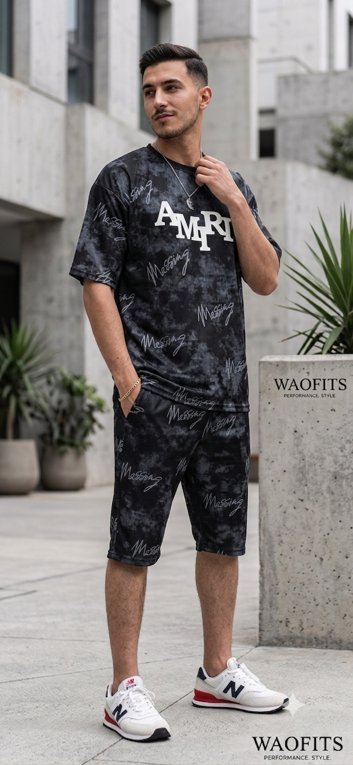 Summer Popular soft china lelin Tracksuit Men Amiri Black