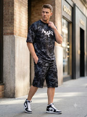 Summer Popular soft china lelin Tracksuit Men Amiri Black