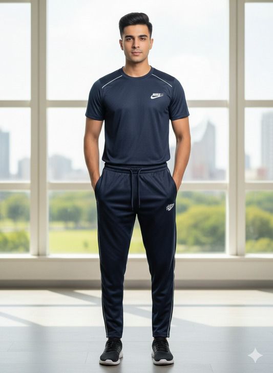 Men  2-Piece Summer Tracksuit Black yellow
